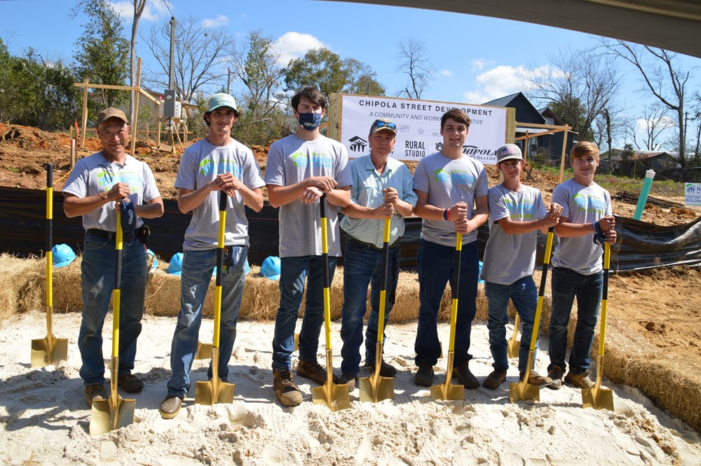 Construction students posing for the camera